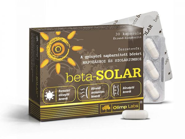 Olimp Labs® beta-SOLAR® Világszabadalommal védett bőrvitamin - Melanóma ellenes katekinekkel, 55% EGCG! 14 összetevő.