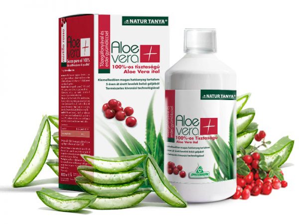 Specchiasol® Aloe Vera ital Vörösáfonyás - 8000 mg/liter acemannán tartalommal! IASC logó a dobozon.