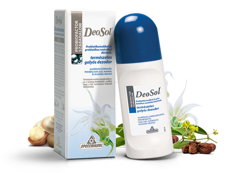 Specchiasol® DeoSol® - Probiotikumokkal és prebiotikumokkal dúsított, természetes, mindentől mentes golyós dezodor.
