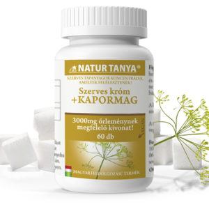 Natur Tanya® 3000mg Kapormag kivonatot és 120mcg szerves krómot tartalmazó étrend-kiegészítő tabletta