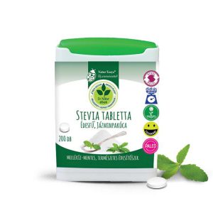 Dr. Natur étkek, Stevia tabletta (Édesfű, Jázminpakóca) Mellékíz-mentes, természetes édesítőszer.