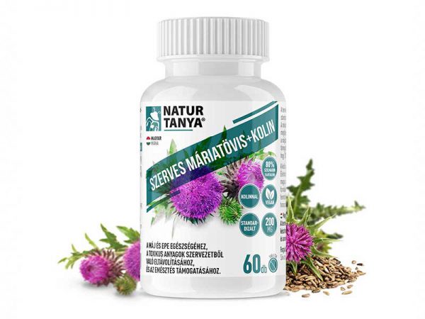 Natur Tanya® Szerves Máriatövis mag kivonat kolinnal - 160mg szilimaron tartalommal a máj egészségéért!