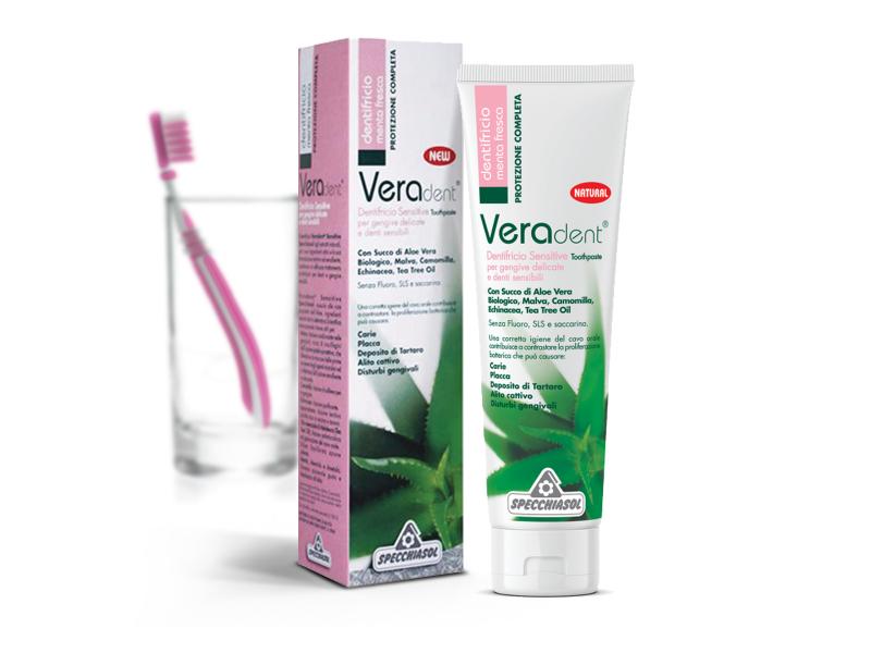 Specchiasol® Veradent® Sensitive Fogkrém - A növényi összetevők biztosítják a fogak és íny egészségét.