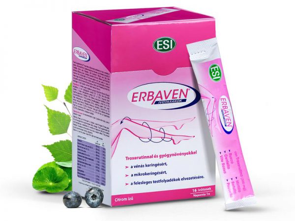ESI® ERBAVEN® ivótasakok - lábödémákra szakosodva. Érfal erősítő T-vitaminnal, növényi kivonatokkal