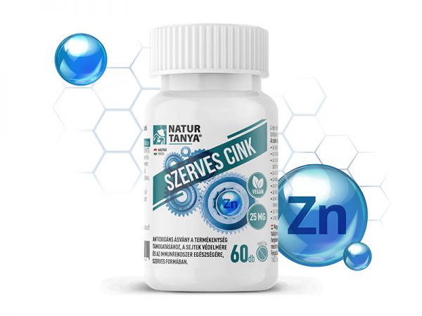Natur Tanya® Szerves Cink – 25 mg-os vegán tabletta