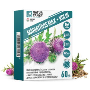 Natur Tanya® MÁRIATÖVIS MAX + KOLIN - Maximális mennyiségű szilimarin, kolinnal a máj és az epe egészségéhez