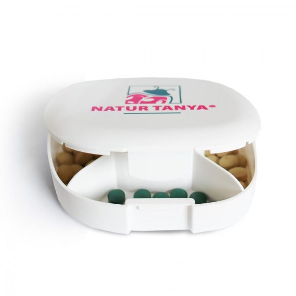 Natur Tanya® vitamintartó - 5 rekeszes tároló, tabletták, kemény és lágyzselatin kapszulák precíz adagolhatóságához